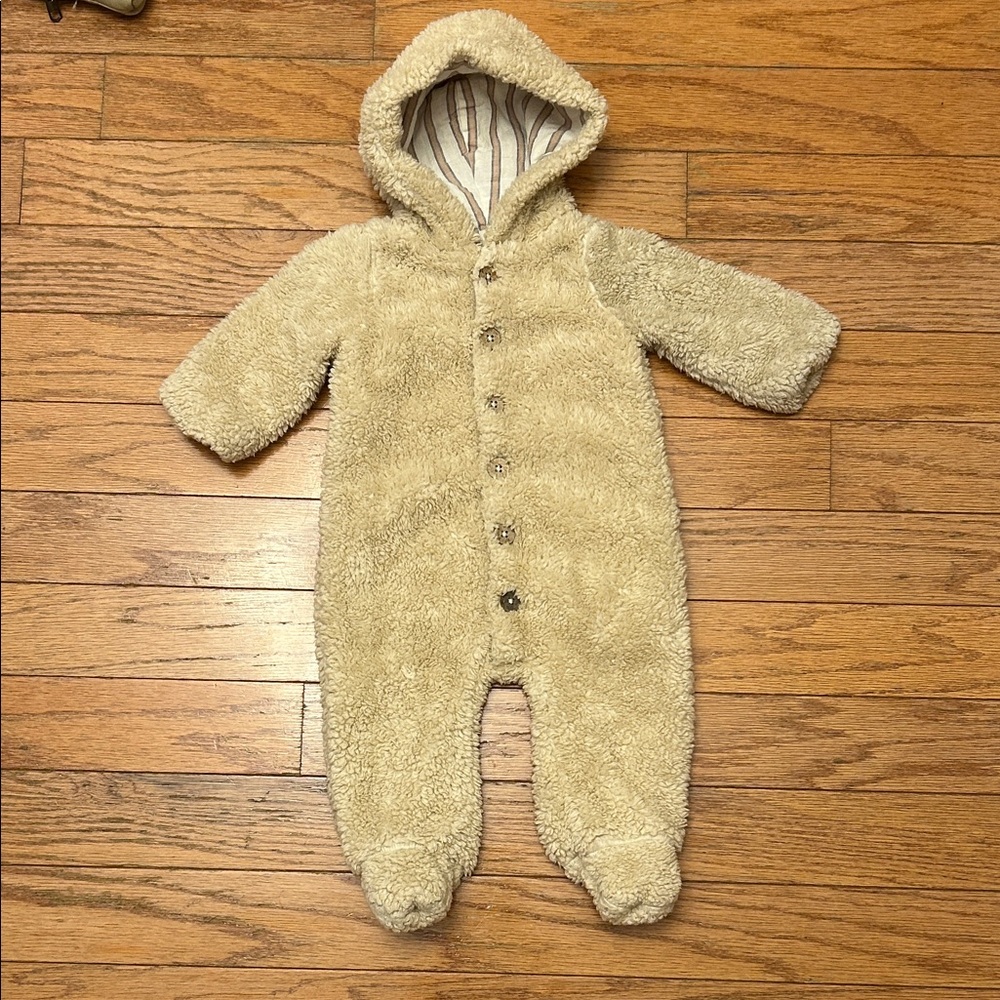Rylee + Cru Cream Hooded Footed One-Piece
